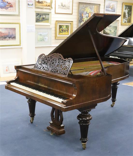 A late 19th century Bluthner rosewood grand piano, W.4ft 6in. D.8ft H.3ft 2in.